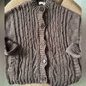 Free People Chocolate Brown Knit Cardigan